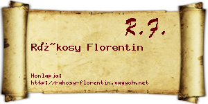 Rákosy Florentin névjegykártya
